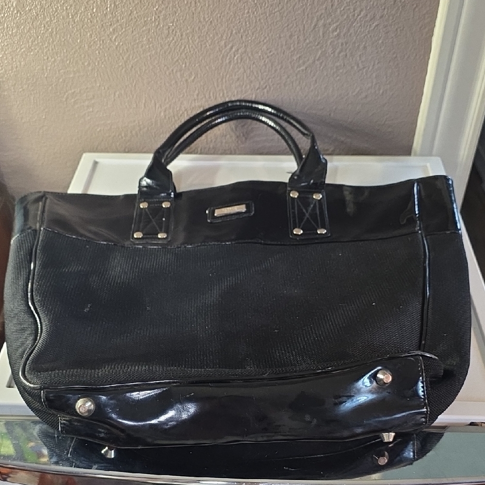 Versace Parfums Black Large Tote Bag